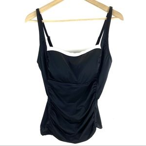 South Point Contrast Trim Tankini Swim Top Sz 14